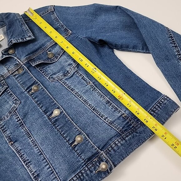 Artisan NY Women's Button Up Jean Jacket Blue Denim Fade Size M - Picture 15 of 15